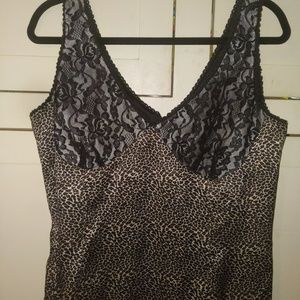 Sexy Animal Print Silk&Lace plus size Tank